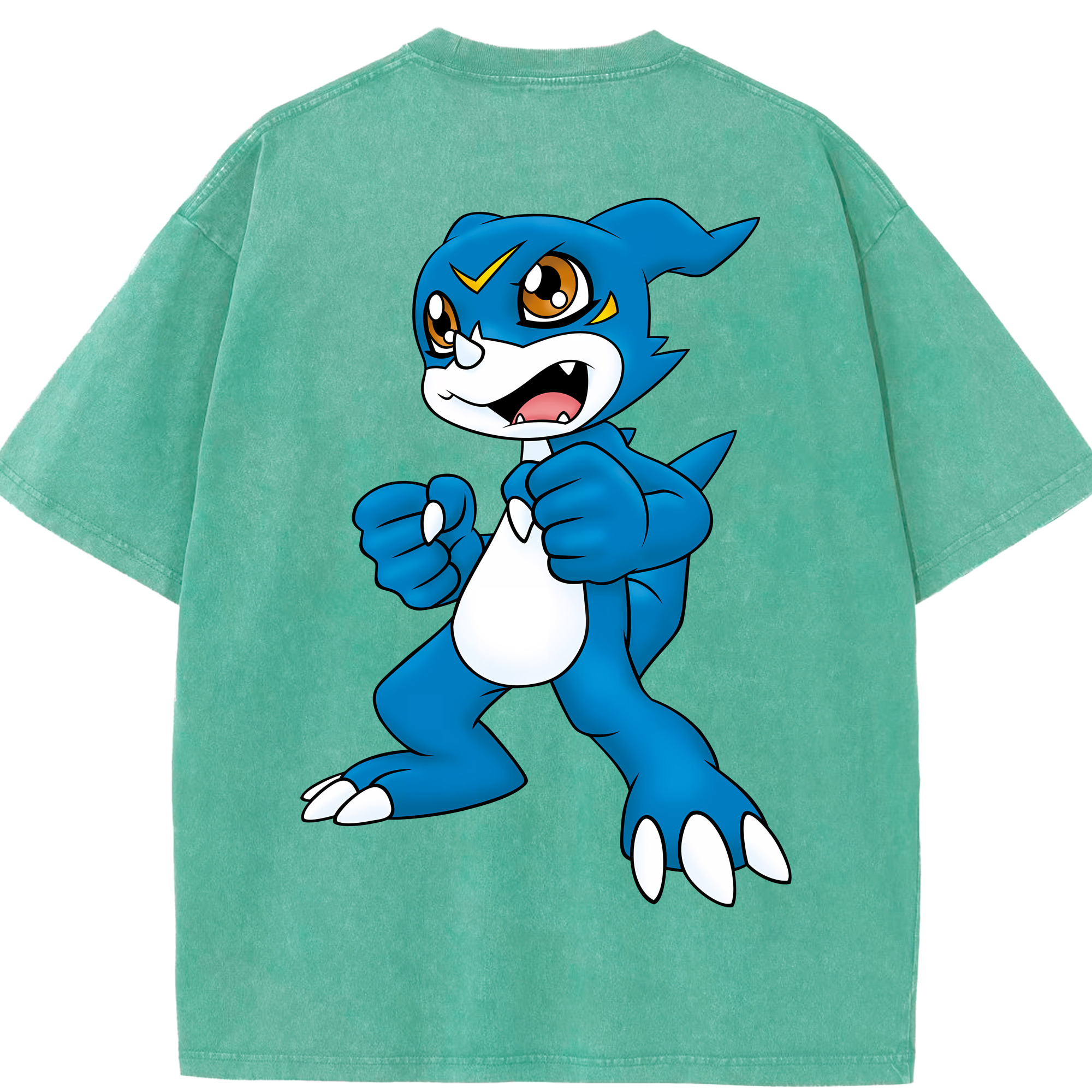 （画像用） Digimon デジタルモンスター/デジモン 綿100% ヴィンテージ風 半袖Tシャツ（背面プリント）